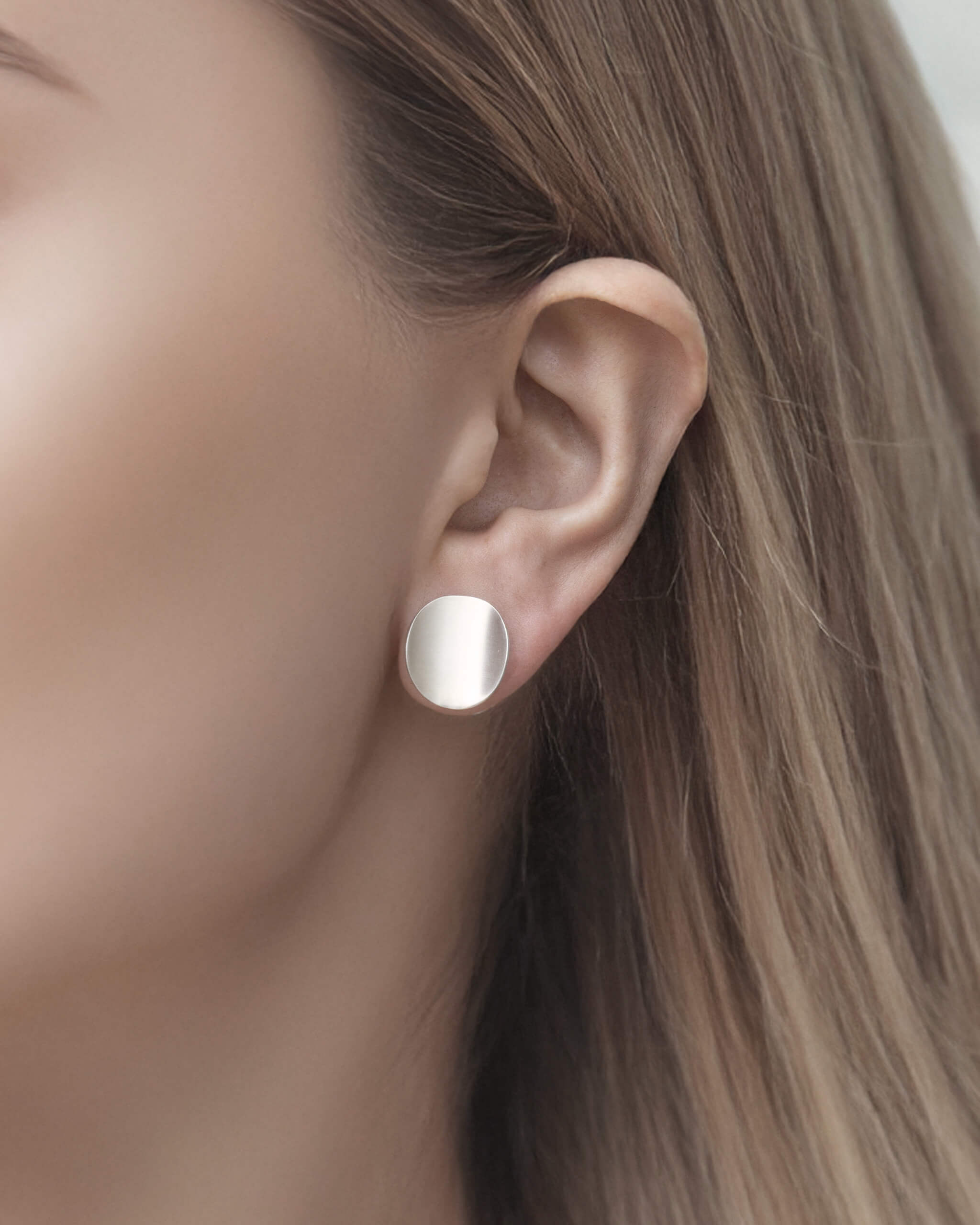 Curve Stud Earring S Mat | 1801E041010S_1801E061010