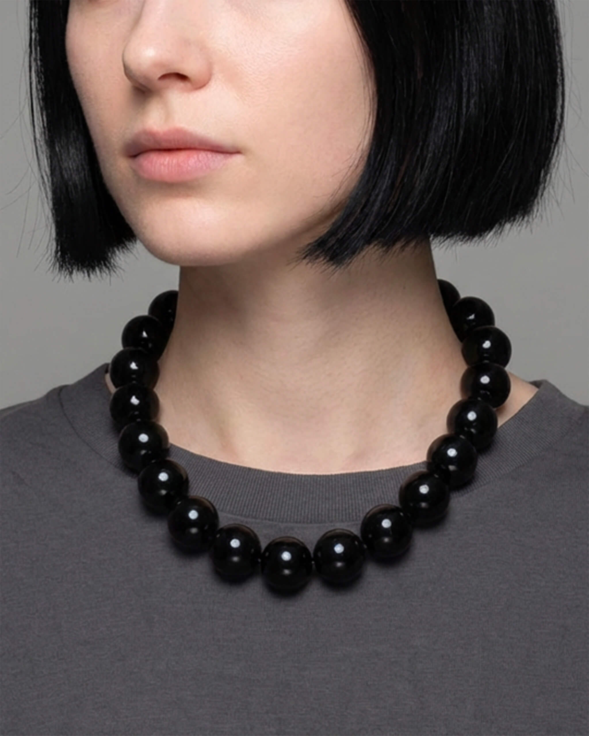 【NEW】Onyx Bold Round Necklace | 2507N011050