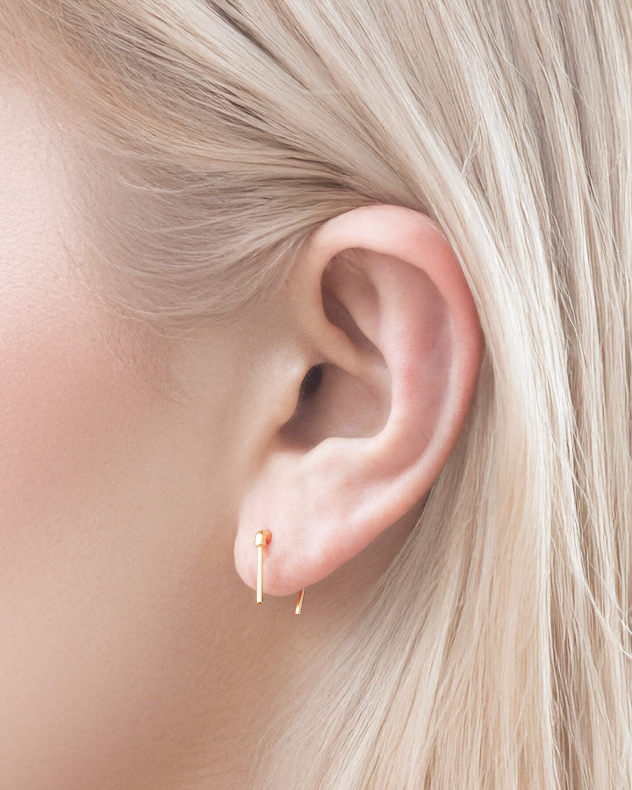 Water Pipe Earring K18YG | 2301E032020