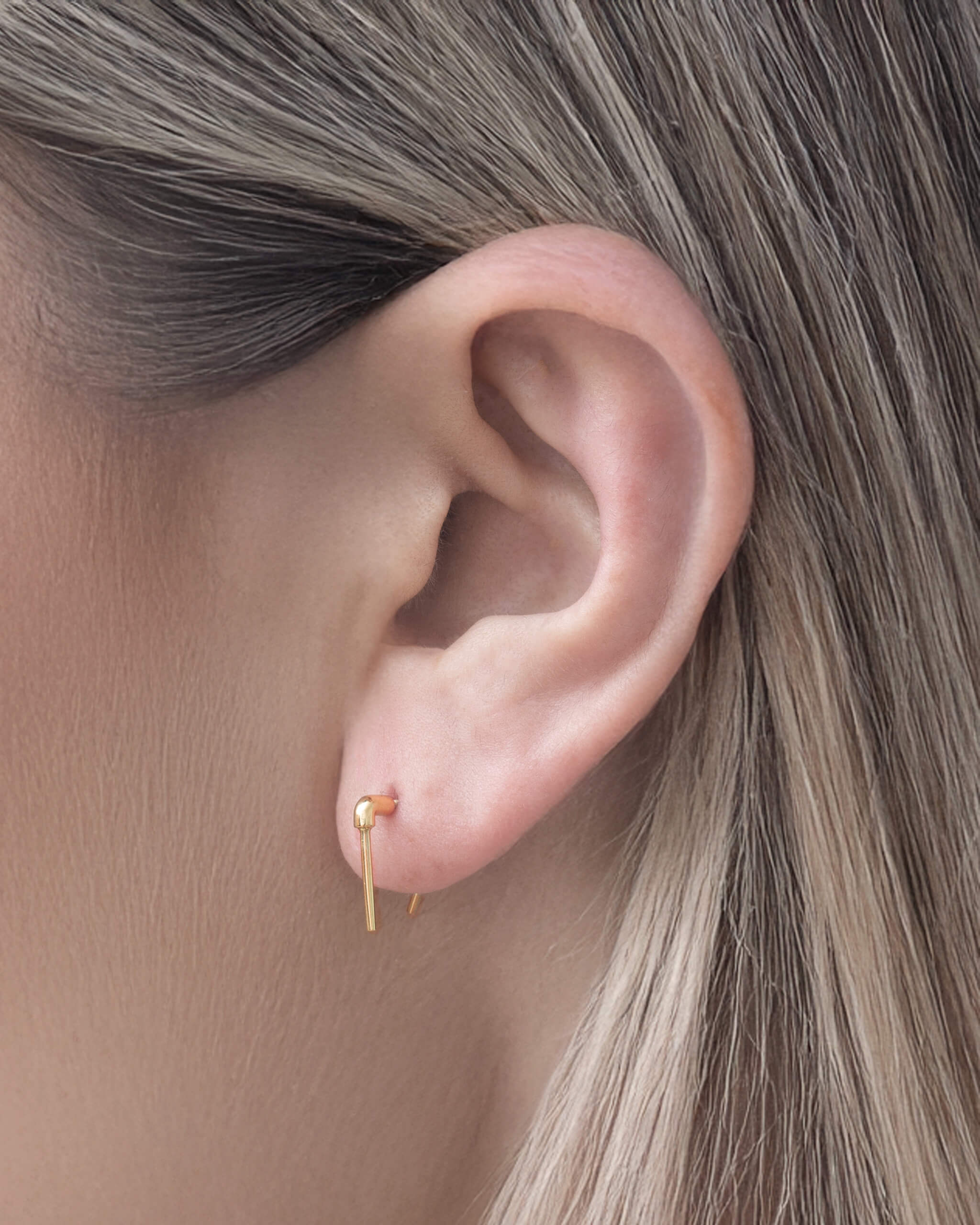 Water Pipe Earring 18KYG | 2301E042020