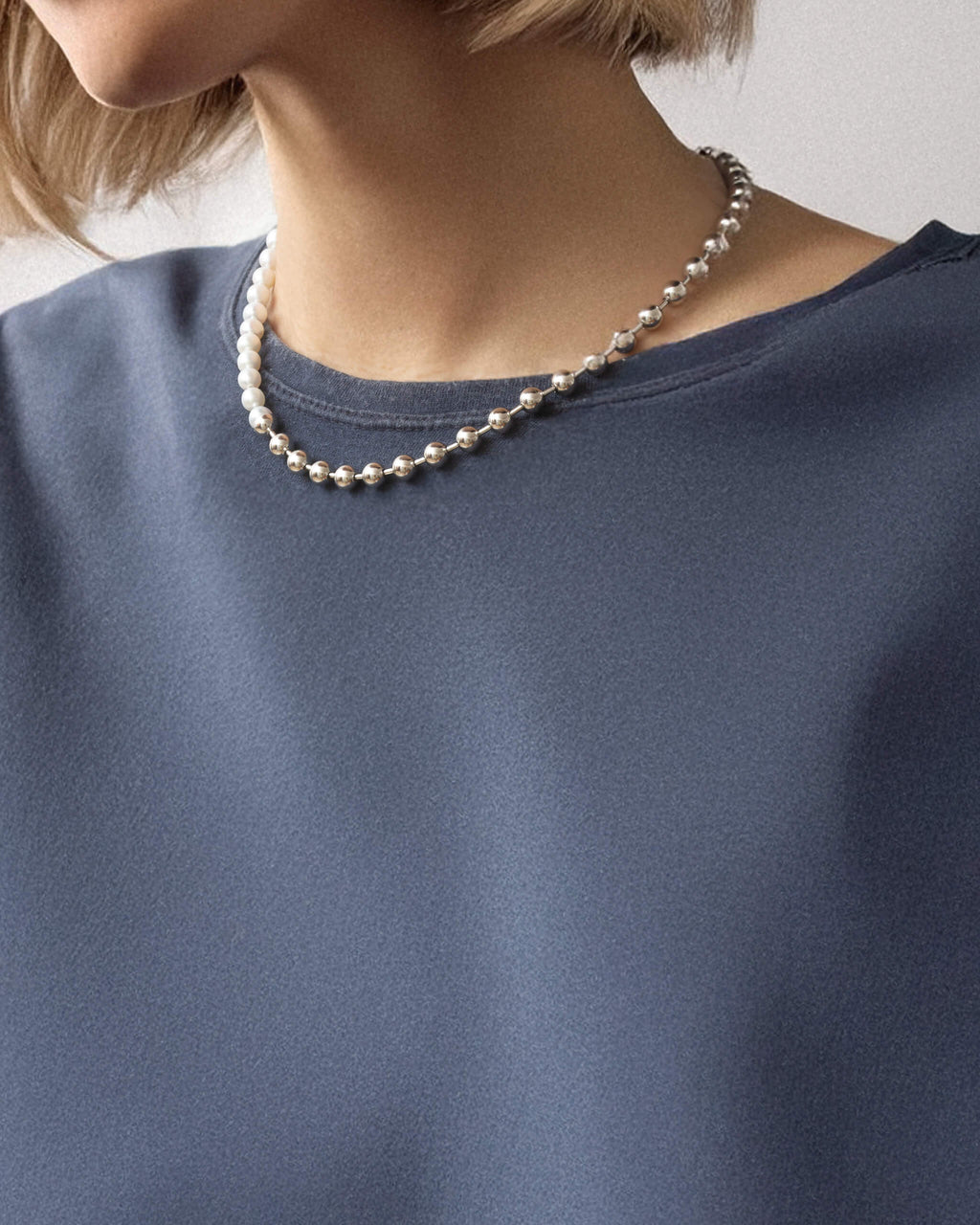 [NEW] Ball Chain / Pearl Necklace | 1803N091040